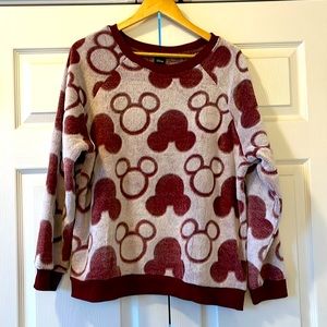 New Disney Mickey Mouse Crew Neck Jogger Set Fleece Women’s X-Large